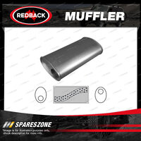 Redback Universal Muffler - 8" x 4" Oval 14" Long 2 1/4" O/O Megaflow No Spigots