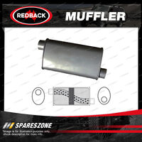 Redback Universal Muffler - 8" x 4" Oval 16" Long 2 1/4" Offset/Offset Chambered