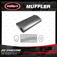 Redback Universal Muffler - 8" x 4" Oval 14" Long 2 1/2" Offset/Centre Megaflow