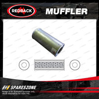 Redback Universal Muffler - 5" Round 12" Long 2 1/2" C/C Megaflow No Spigots