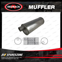 Redback Universal Muffler - 6" Round 18" Long 2" Offset/Offset Left Rotation