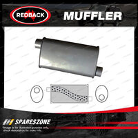 Redback Universal Muffler - 8" x 4" Oval 14" Long 2" O/O Without Spigots