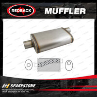 Redback Universal Muffler - 9" x 4" Oval 14" Long 2 1/2" O/C Mild Steel
