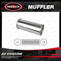 Redback Universal Muffler - 6" Round 14" Long 3" C/C Mega Power 409 Stainless