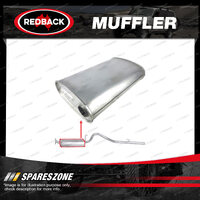 Redback Rear Muffler 8" x 5" Oval 24" Long Center/Center for Ford Courier