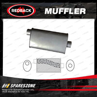 1 pc Redback Universal Muffler - 10" x 4" 2.5" Pipe Work 12" Long Offset/Centre