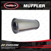 Redback Resonator - 2.5" Inlet 5" Round 12" Long Megaflow 409 Stainless Steel