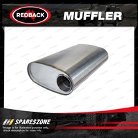 Redback Muffler - 11 x 6 Oval 409 Tri Flow 3" Inlet 18" Long Offset/Centre