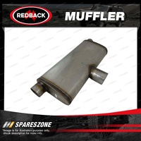 Redback East West Muffler - Single 2.5" In Twin 2.5" Out Mega Flow 409 Stainless