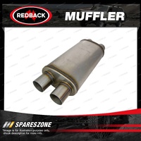 Redback Twin 2.5" Megaflow Muffler - with internal X Pipe 409 Stainless Steel