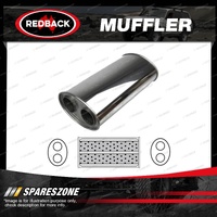 Redback 3" Megaflow Muffler - 8"x 5" Oval 16" Long 3" Twin Inlet/Twin Outlet