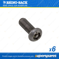 Rhino Rack M6 x 16mm Button Security Screw Stainless Steel B061-BP - 6 Pack