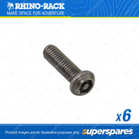 Rhino Rack M6 x 20mm Button Security Screw B062-BP in a Pack of 6 - Spare Parts