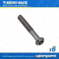 Rhino Rack M6 x 40mm Stainless Steel Button Head Security Screw B085-BP - 6 Pack