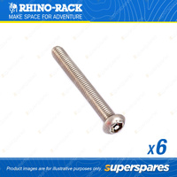 Rhino Rack M6 x 50mm Stainless Steel Button Head Security Screw B128-BP - 6 Pack