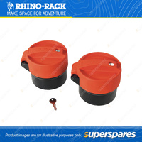 2 Rhino Rack Orange Conduit Carrier Locking End Caps LSE101 Suit 100mm PVC Pipes