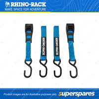 2 x Rhino Rack 3.0m Tie Down Straps with Hook RTDH3 - Used with Eye Bolt Kits