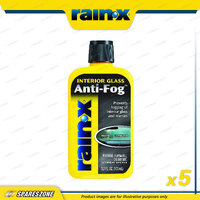 5 x Rain-X Interior Glass Anti-Fog Cleaner 103ML Automotive and Marine