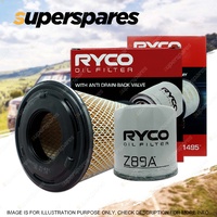 Ryco Oil Air Filter for Nissan Navara D22 4cyl 2.5L Turbo Diesel YD25 02/2008-On