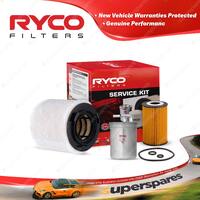 Ryco Oil Air Fuel Filter Service Kit for Audi A1 8X TDI 4cyl 1.6L Turbo Diesel