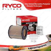 Ryco Oil Air Fuel Filter Service Kit for Mazda E1600 Ezyloader BA2N Traveller