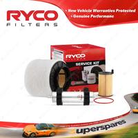 Ryco Oil Air Fuel Filter Service Kit for Audi Sq5 8R 3.0 TDI Qt 09/2013-On