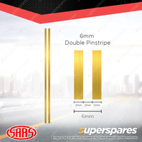 SAAS Double Pinstripe Line Car Tape Decals Stickers Gold 6mm x 10 Metres