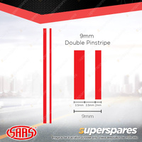 SAAS Double Pinstripe Line Car Tape Decals Stickers Red 9mm x 10 Metres
