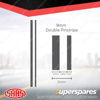 SAAS Double Pinstripe Line Car Tape Decals Stickers Charcoal 9mm x 10 Metres
