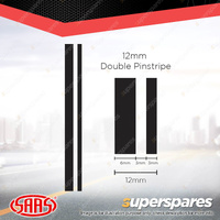 SAAS Double Pinstripe Line Car Tape Decals Stickers Black 12mm x 10 Metres