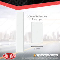 SAAS Reflective Pinstripe Car Tape Decals Stickers White 20mm x 1 Metres