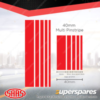 SAAS Multi Pinstripe Car Tape Decals Stickers Red 40mm x 10 Metres