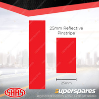 SAAS Reflective Pinstripe Car Tape Decals Stickers Red 25mm x 1 Metres