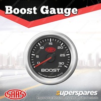 SAAS Electronic Boost Gauge Diesel 0-30 psi 52mm Black Muscle Series 3