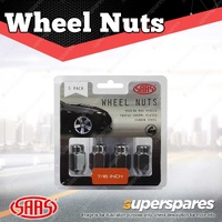 SAAS Wheel Nuts Acorn Taper 7/16 Inch Chrome Finish 35mm Length - in a Pack of 5
