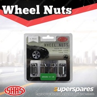 SAAS Wheel Nuts Acorn Taper 12 X 1.50 Chrome Finish 35mm Length - in a Pack of 5