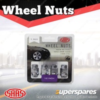 SAAS Wheel Nuts Acorn Bulge 1/2 Inch Chrome Finish 35mm Length - in a Pack of 5