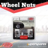 SAAS Wheel Nuts Acorn Bulge 12 x 1.25 Chrome Finish 35mm Length - in a Pack of 5