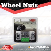 SAAS Wheel Nuts Acorn Bulge 12 x 1.50 Chrome Finish 35mm Length - in a Pack of 5