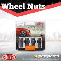 SAAS Wheel Nuts Mag 7/16 Inch Chrome Finish 43mm Length - in a Pack of 5