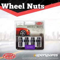 SAAS Wheel Nuts Mag 1/2 Inch Chrome Finish 43mm Length - in a Pack of 5