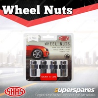 SAAS Wheel Nuts Mag 12 x 1.25 Chrome Finish 43mm Length - in a Pack of 5