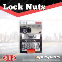 SAAS Lock Nuts Splined Drive Series Bulge Style 12mm x 1.25 - in a Pack of 4