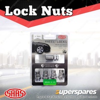 SAAS Lock Nuts Splined Drive Series Bulge Style 12mm x 1.50 - in a Pack of 4