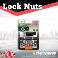 SAAS Lock Nuts Splined Drive Acorn Bulge 7/16 Inch UNF - in a Pack of 4