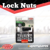 SAAS Lock Nuts Splined Drive Acorn Bulge 12mm x 1.25 - in a Pack of 4