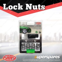 SAAS Lock Nuts Splined Drive Acorn Bulge 12mm x 1.50 - in a Pack of 4