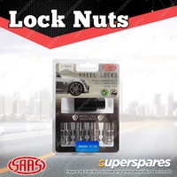SAAS Lock Nuts Splined Drive Acorn Bulge 44mm 14mm x 1.50 - in a Pack of 4