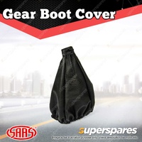 SAAS Leather Gear Boot Cover Black Double-stitched with Small Snap Button