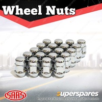 SAAS Wheel Nuts Acorn Bulge 12 x 1.50 Chrome Finish 35mm Length Pack of 20